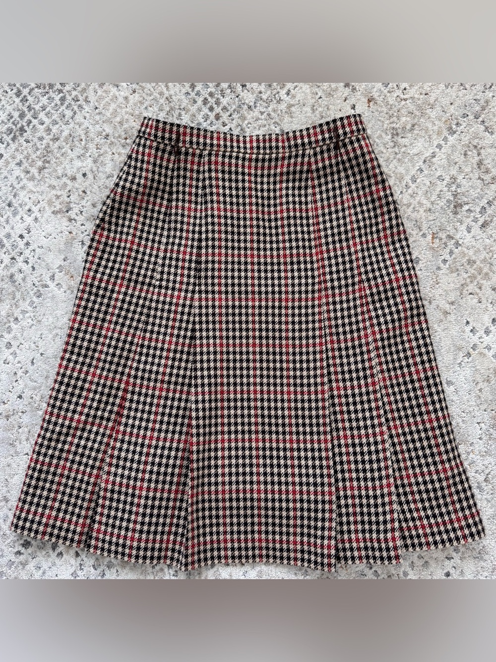 NWT Vintage 1980s Jaeger 100% Wool Plaid A-Line Skirt Made in Great Britain